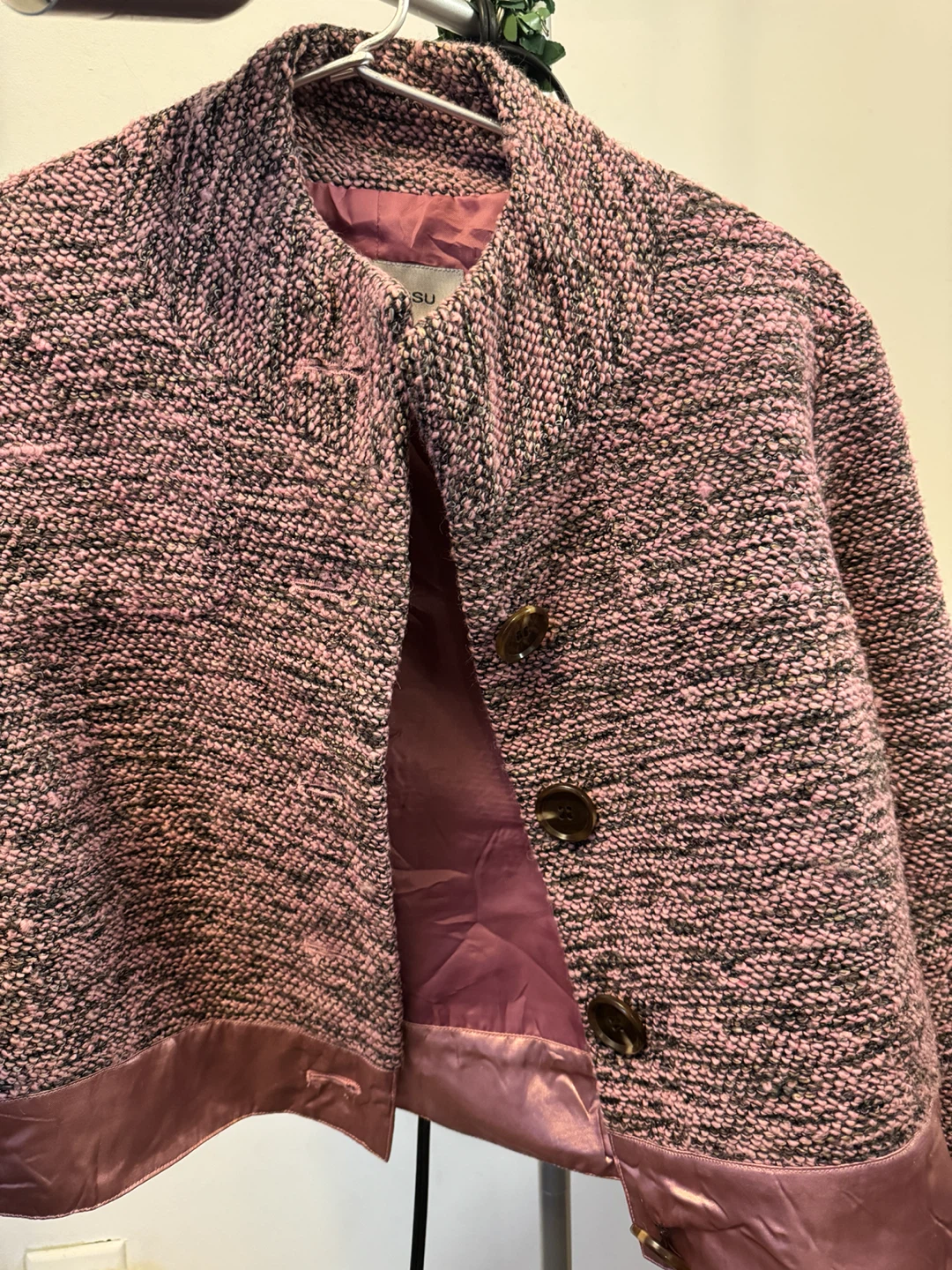 MOSU Pink Tweed Cropped Jacket - photo 2