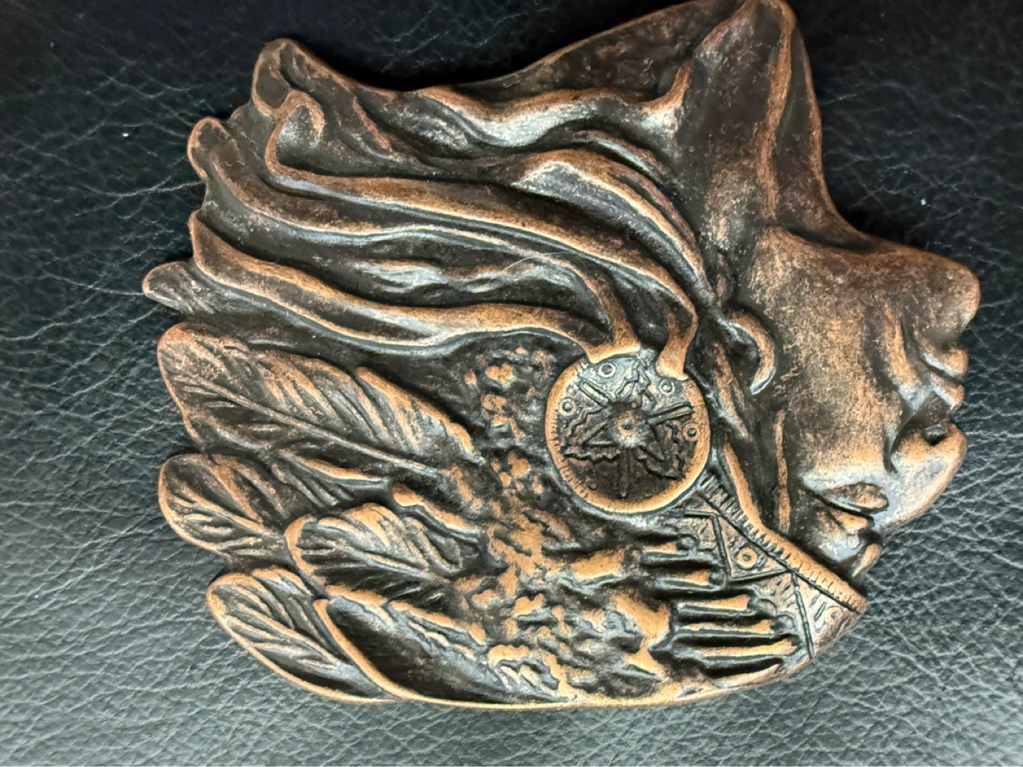 Vintage Style Metal Indian Chief Head Belt Buckle - photo 5