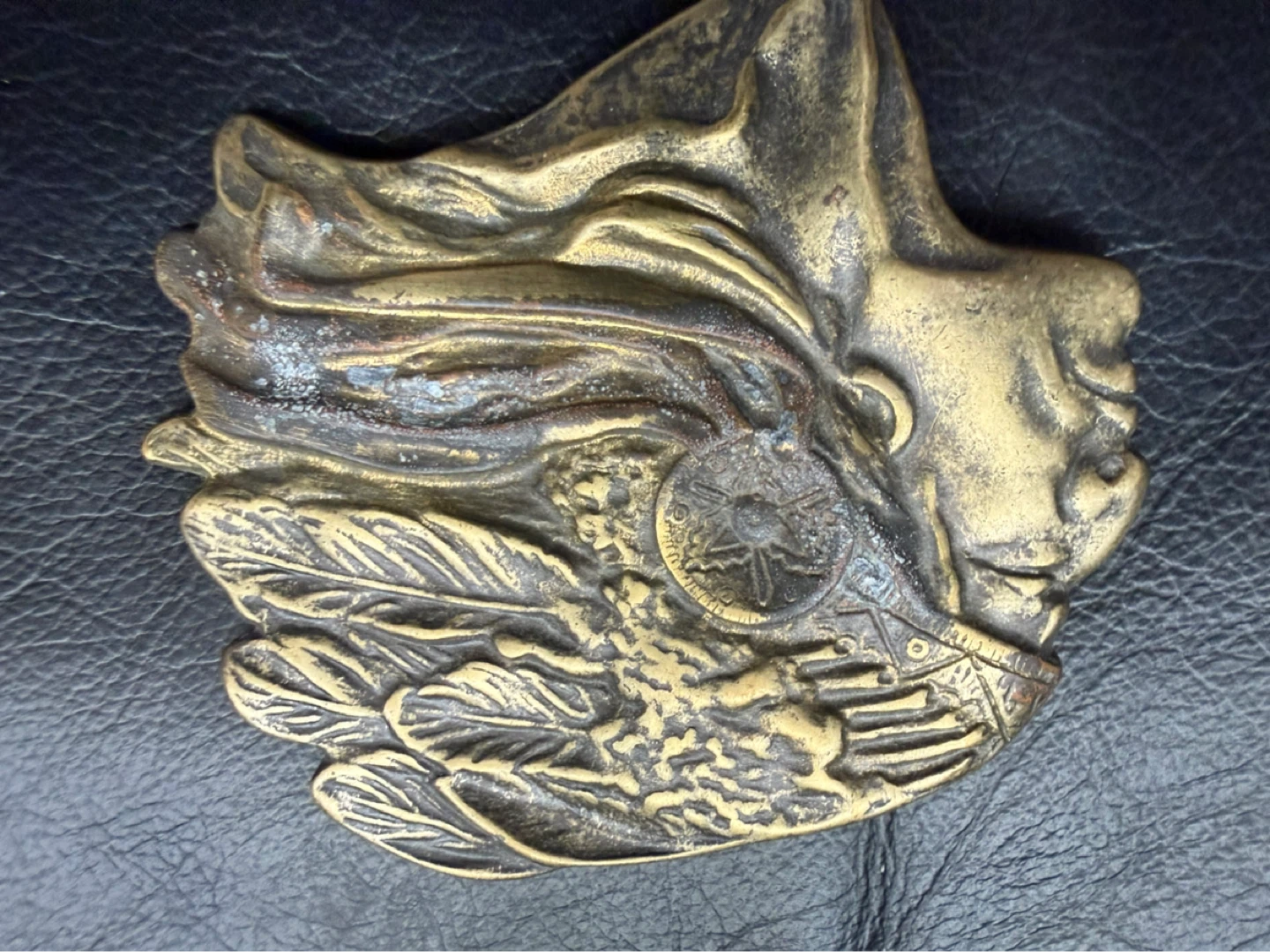 Vintage Style Metal Indian Chief Head Belt Buckle - photo 4