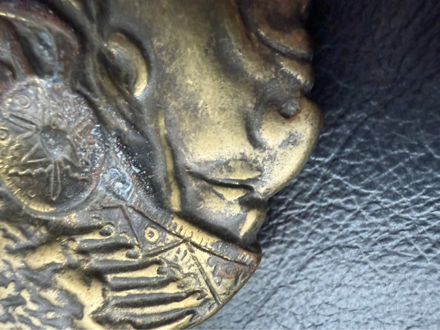 Vintage Style Metal Indian Chief Head Belt Buckle - photo 3