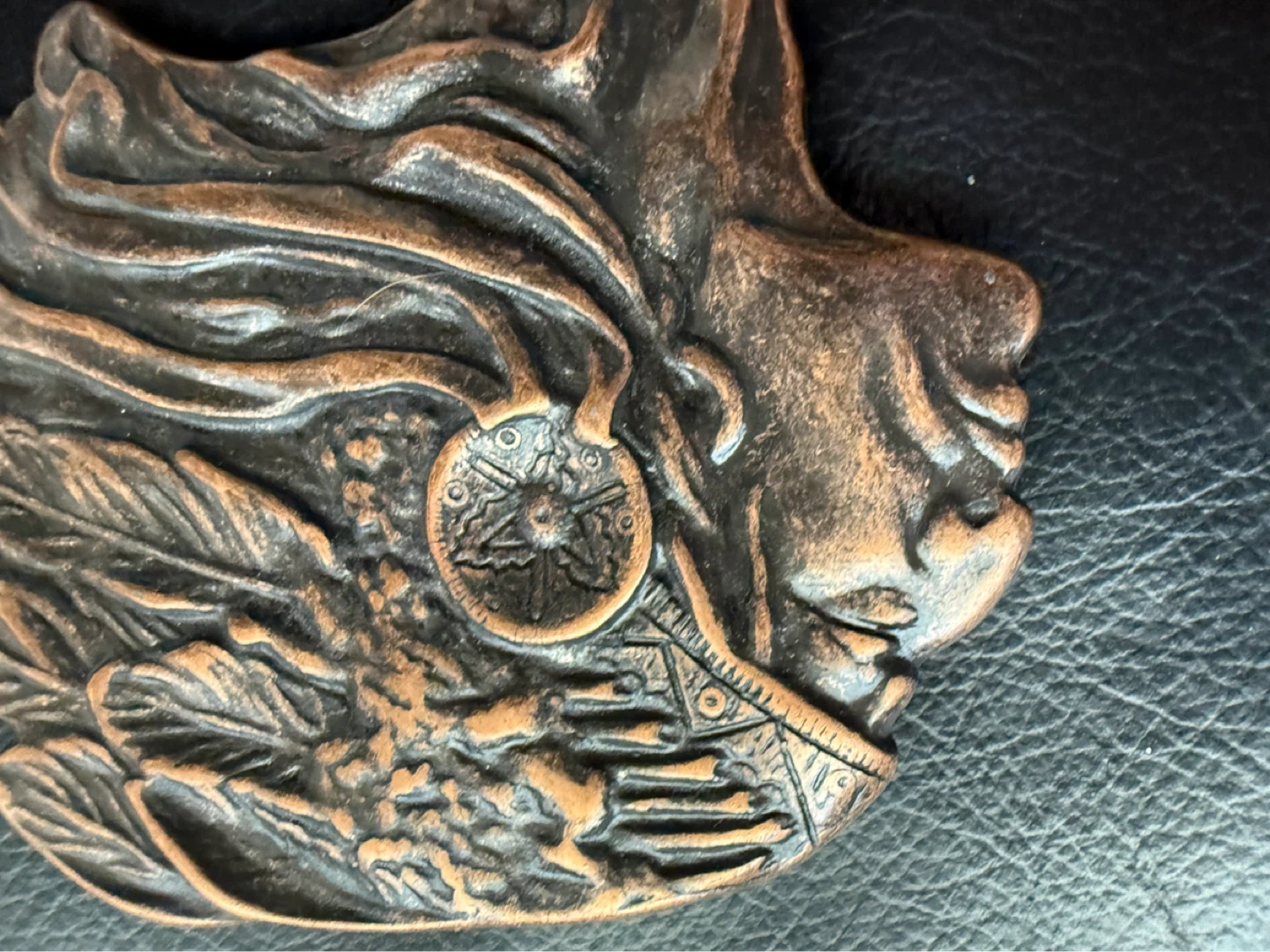 Vintage Style Metal Indian Chief Head Belt Buckle