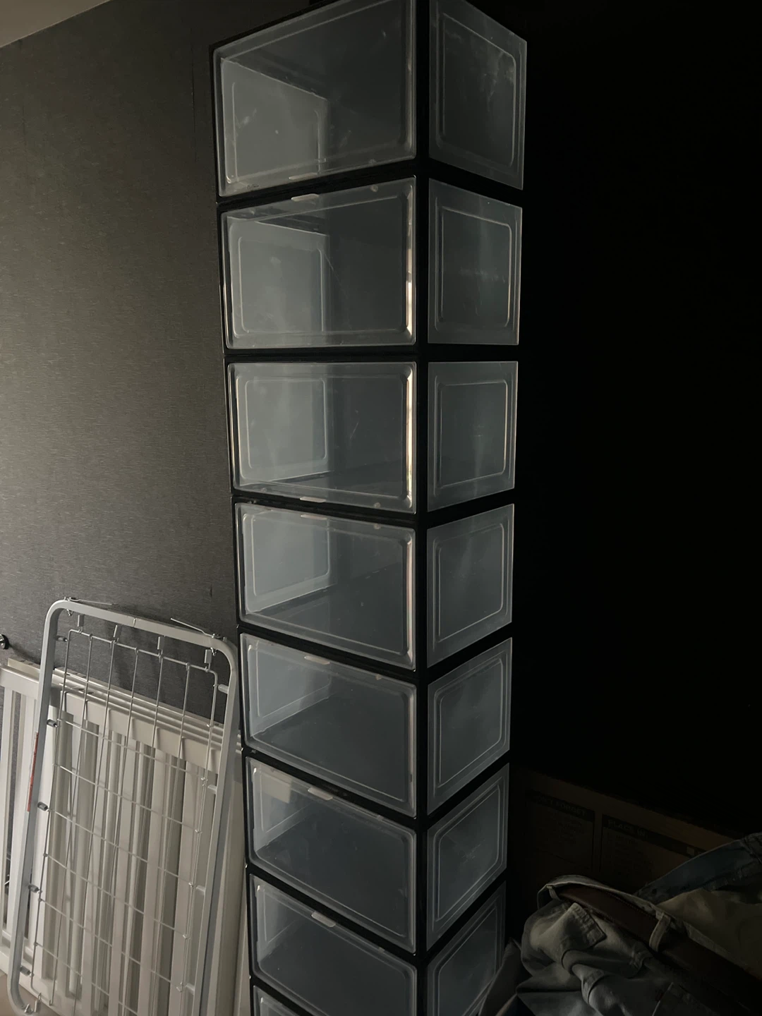 Stackable drop front Shoe Storage Boxes
