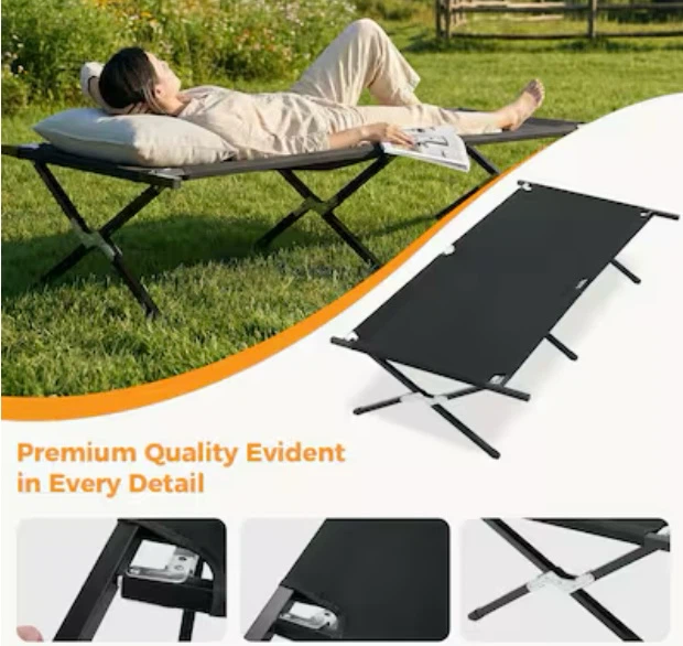 Folding Camping Cot, Extra Wide Up to 300lbs - photo 2