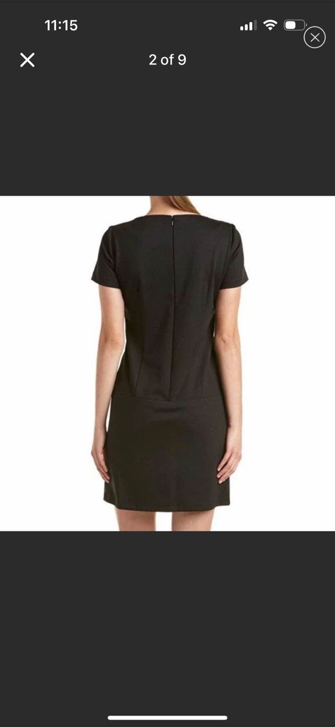 Tahari Ponte Sheath Small Black Dress New - photo 2