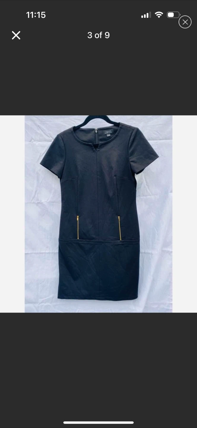 Tahari Ponte Sheath Small Black Dress New - photo 3