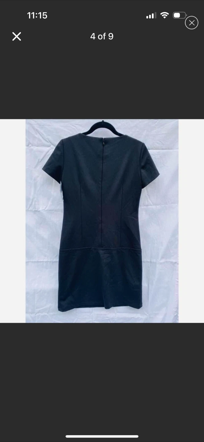 Tahari Ponte Sheath Small Black Dress New - photo 4