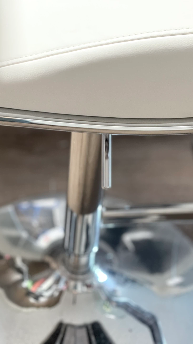 White Bar Stool with cream fabric stretch cover - photo 4