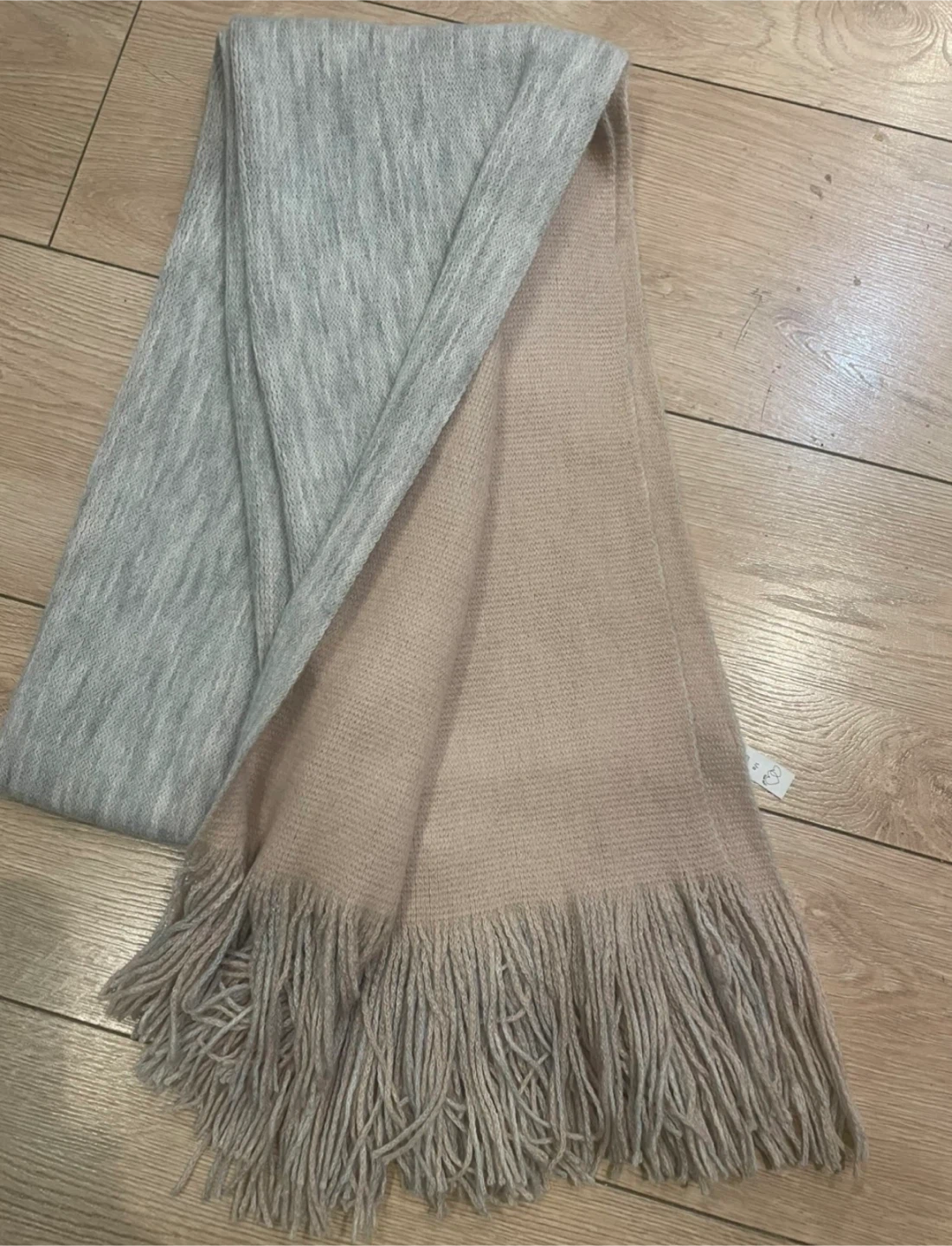Two-Tone Scarf with Fringe - photo 2