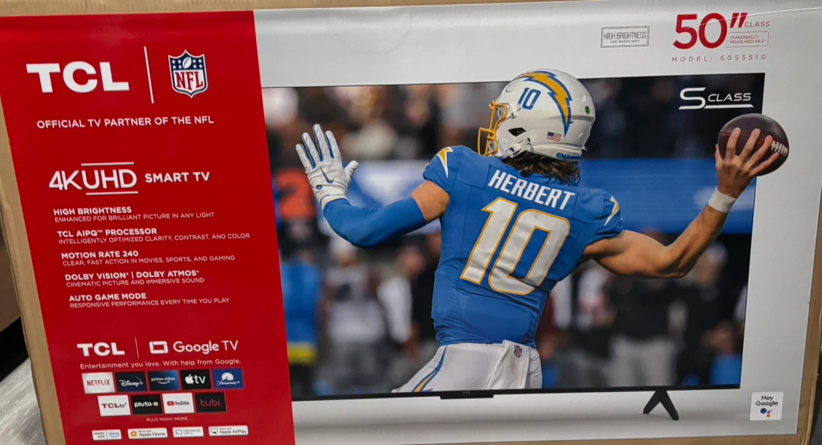 New in box TCL 50" S Class 4K UHD Smart TV