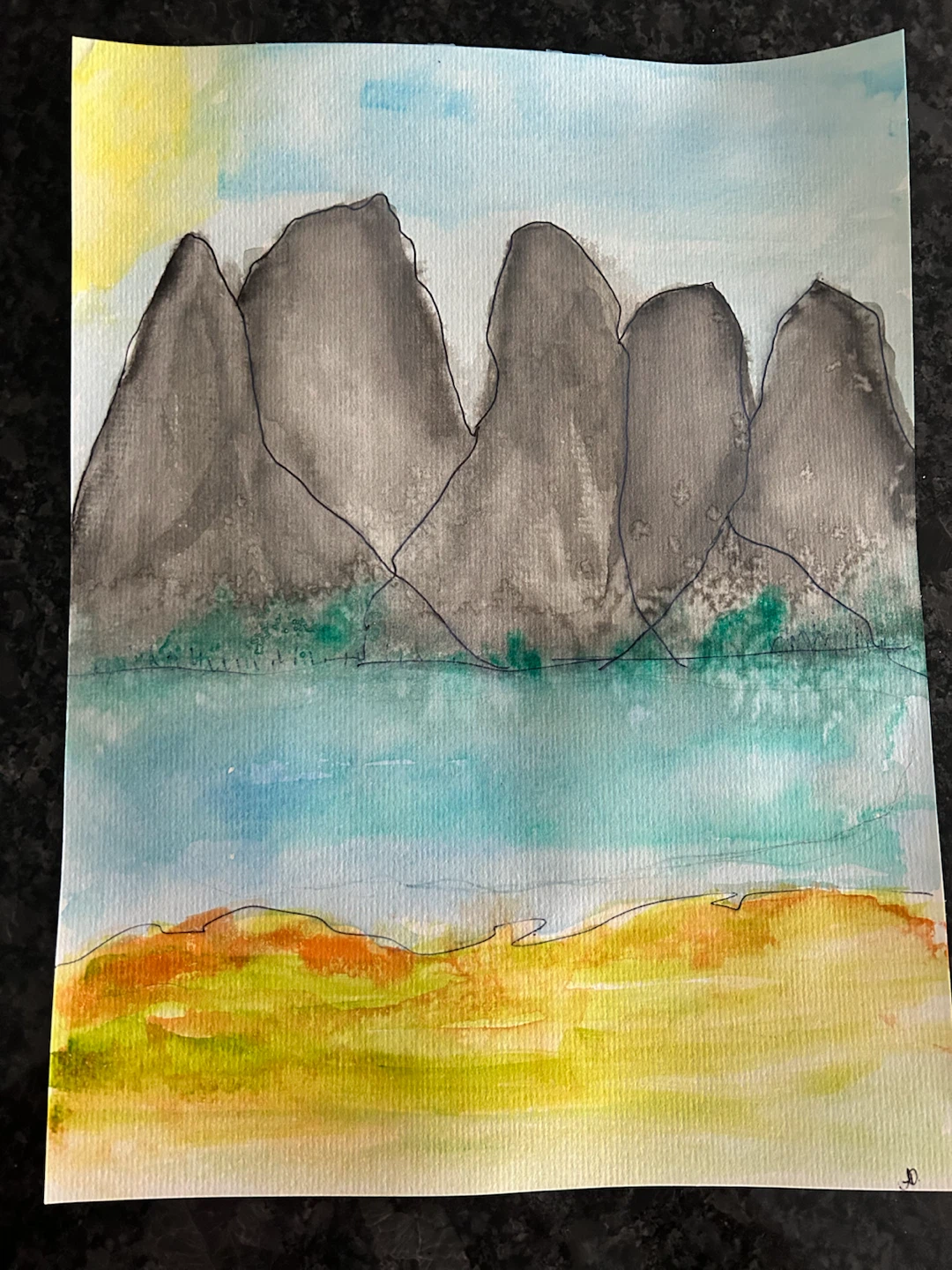 Watercolour Landscape Painting 12x9 - photo 3