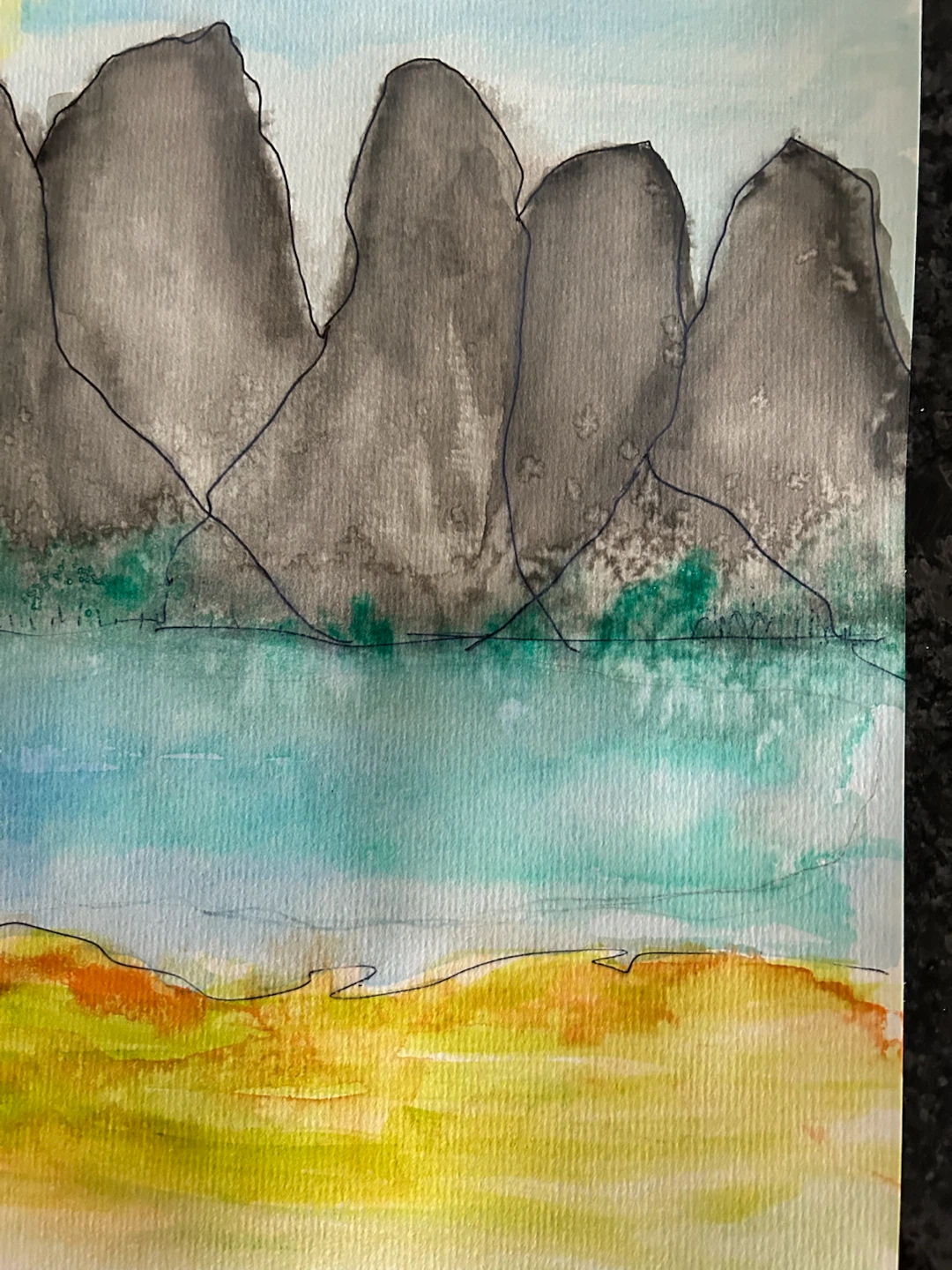 Watercolour Landscape Painting 12x9 - photo 4
