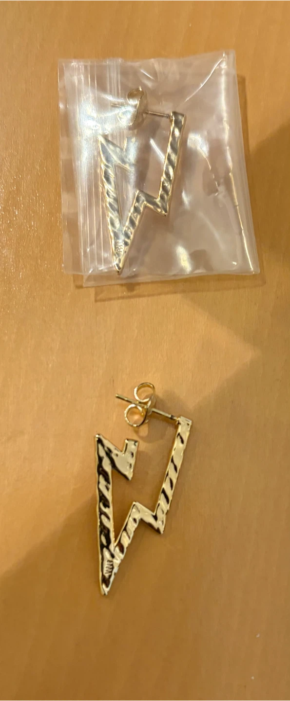 Lightning Bolt Earrings - Gold Tone - photo 3