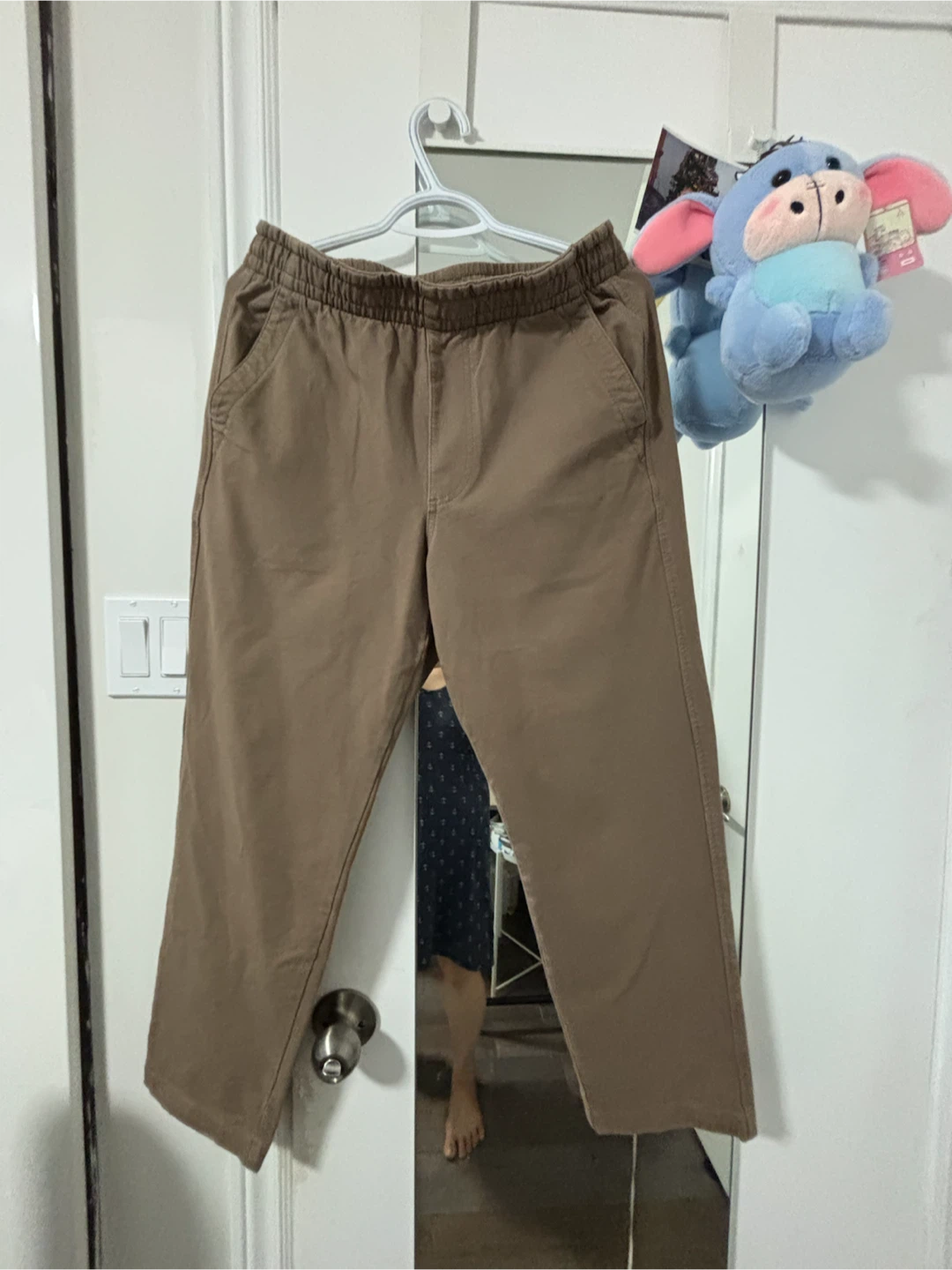 Uniqlo Brown Cotton Blend Relaxed Fit Pants Size L