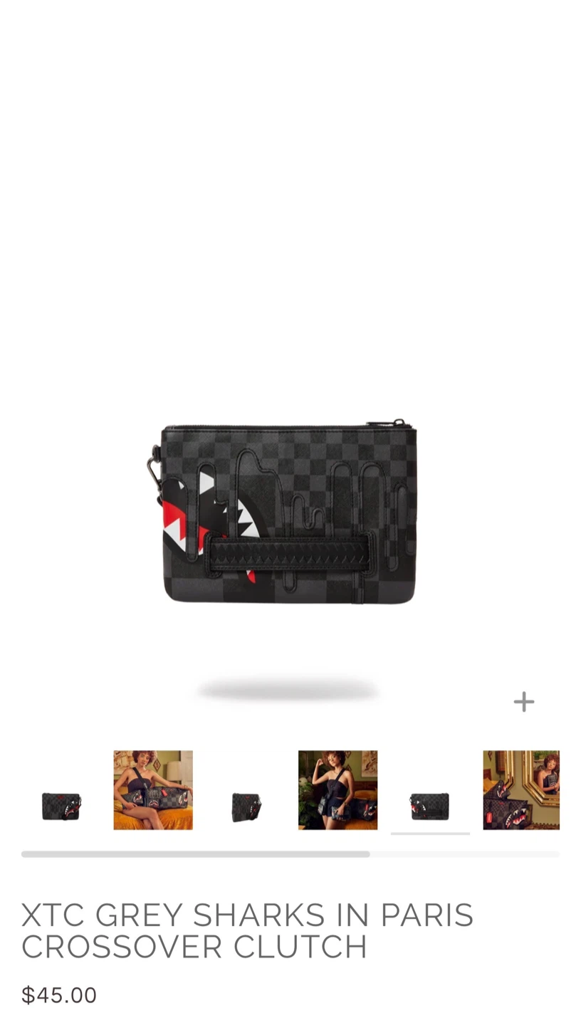 Sprayground XTC Grey Sharks In Paris Crossover Clutch