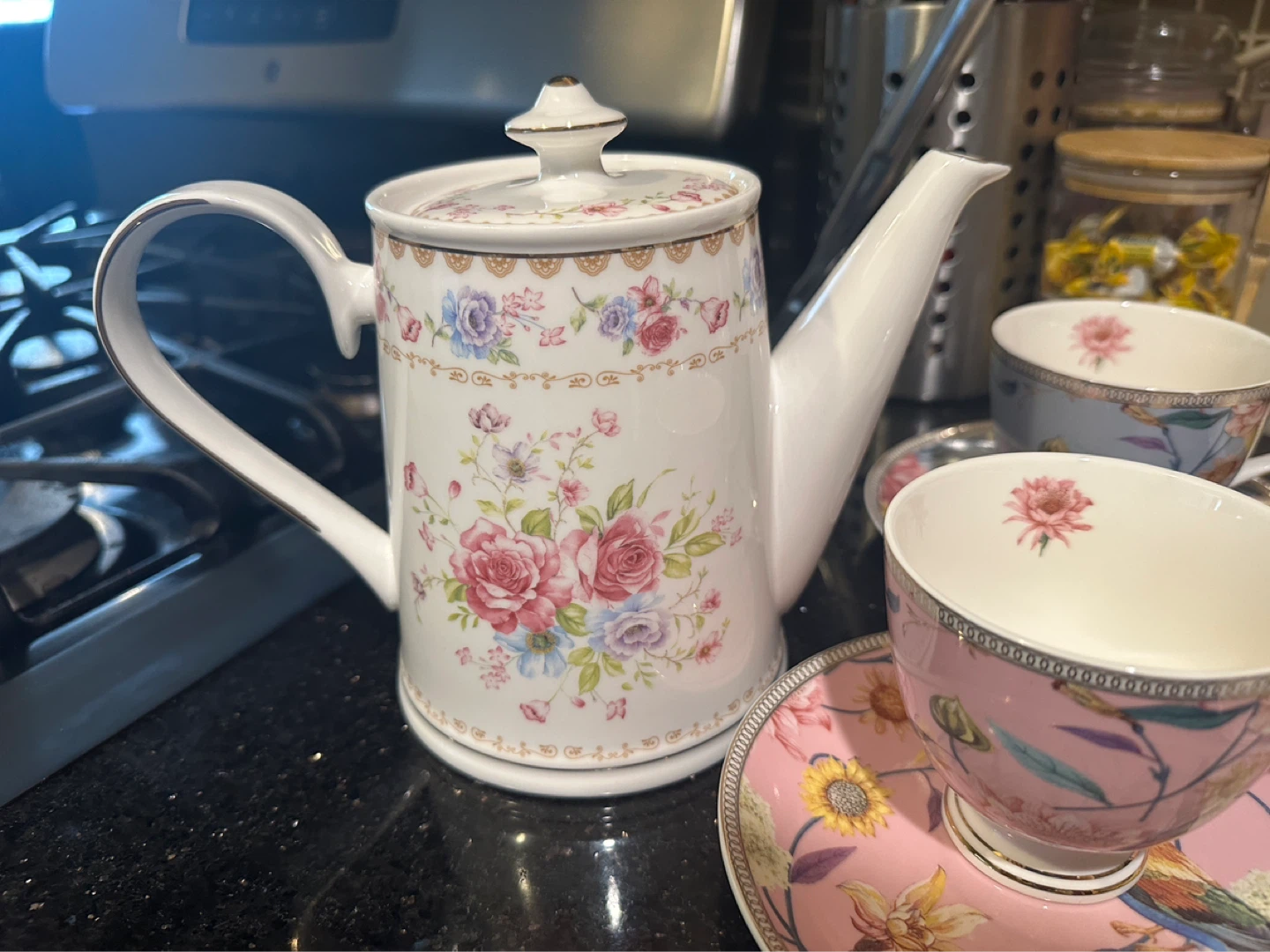 Tea Cup and Saucer Set with Teapot - photo 4