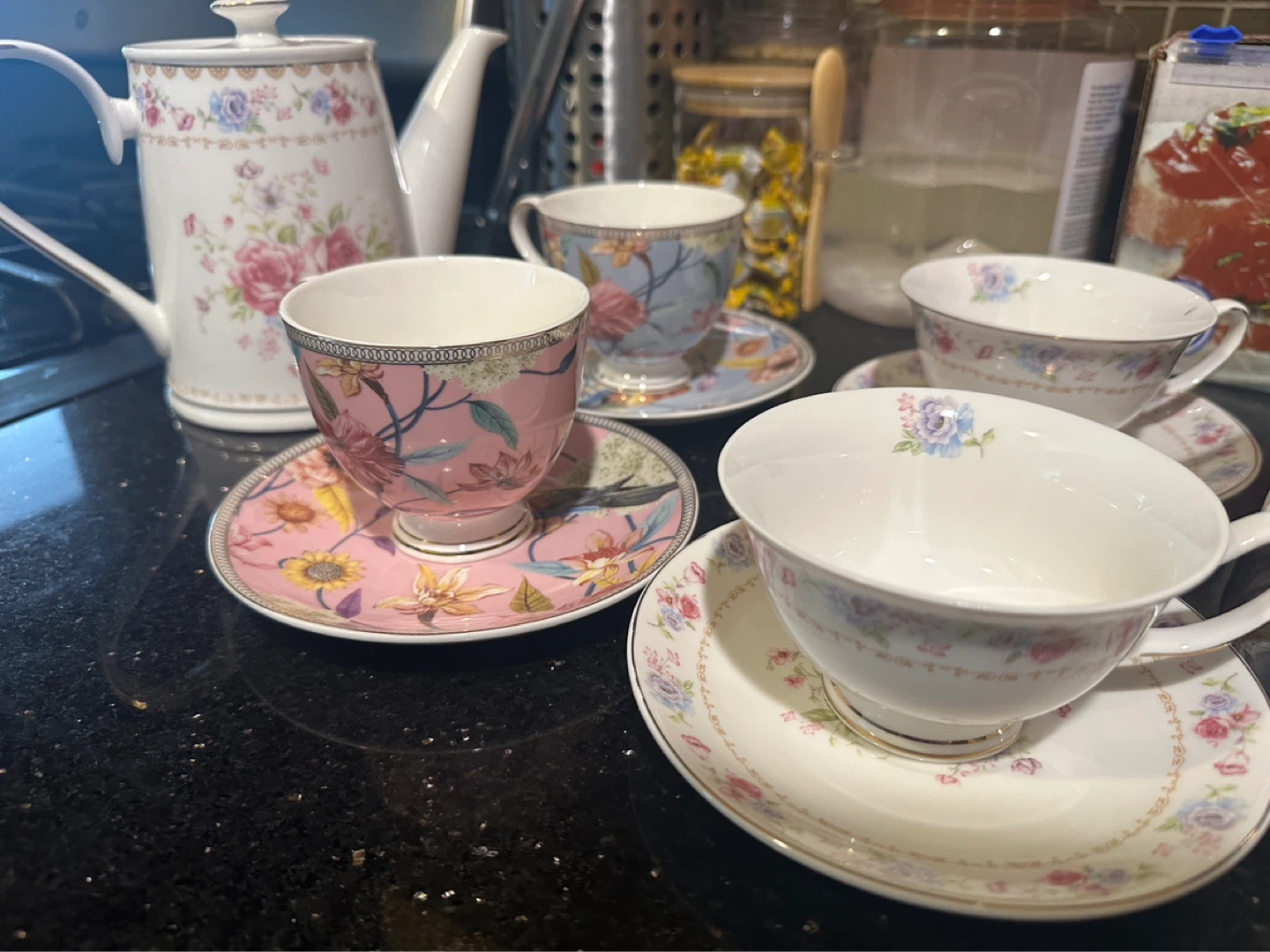 Tea Cup and Saucer Set with Teapot - photo 2