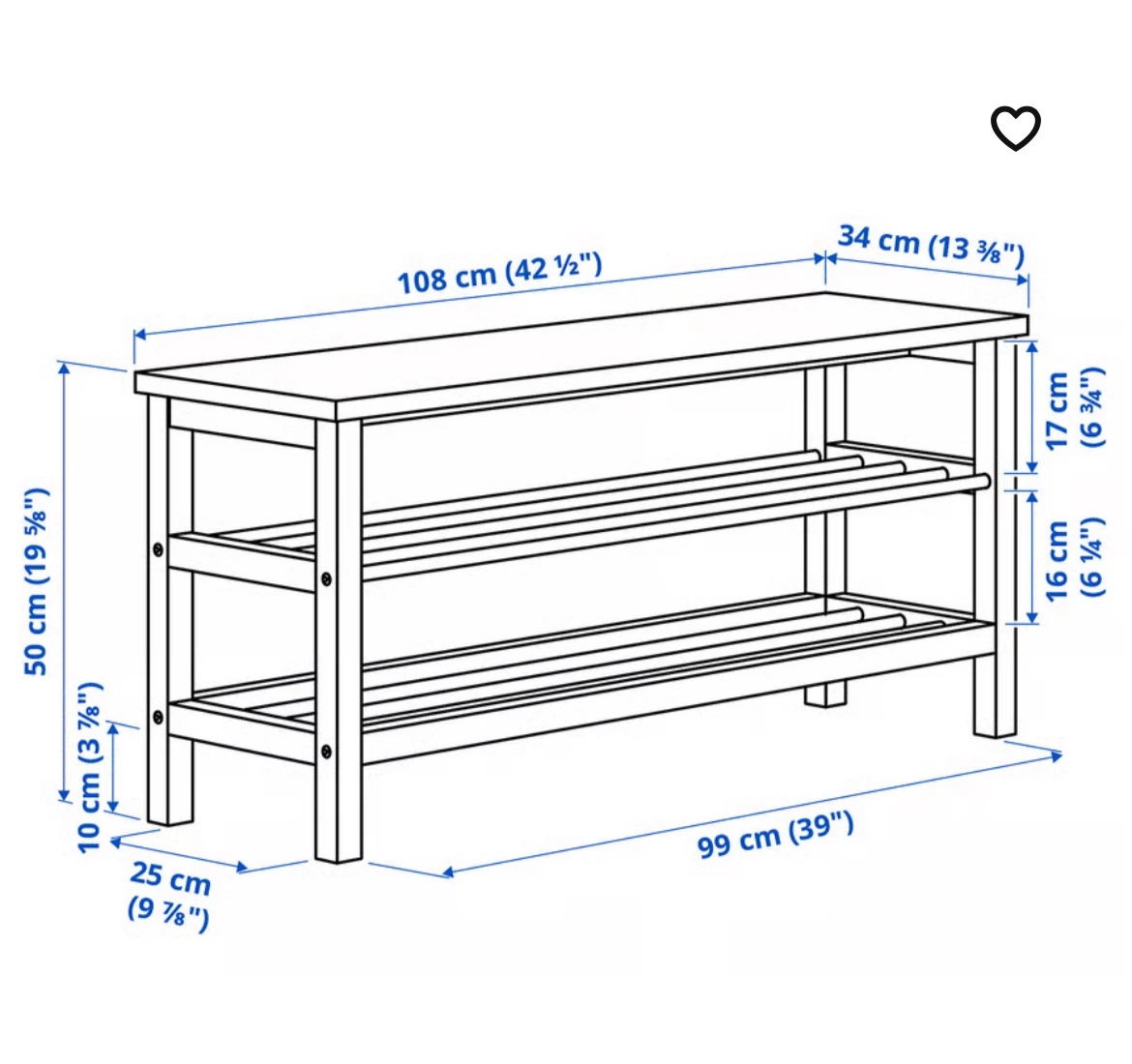 Ikea White Shoe Rack Bench - photo 4
