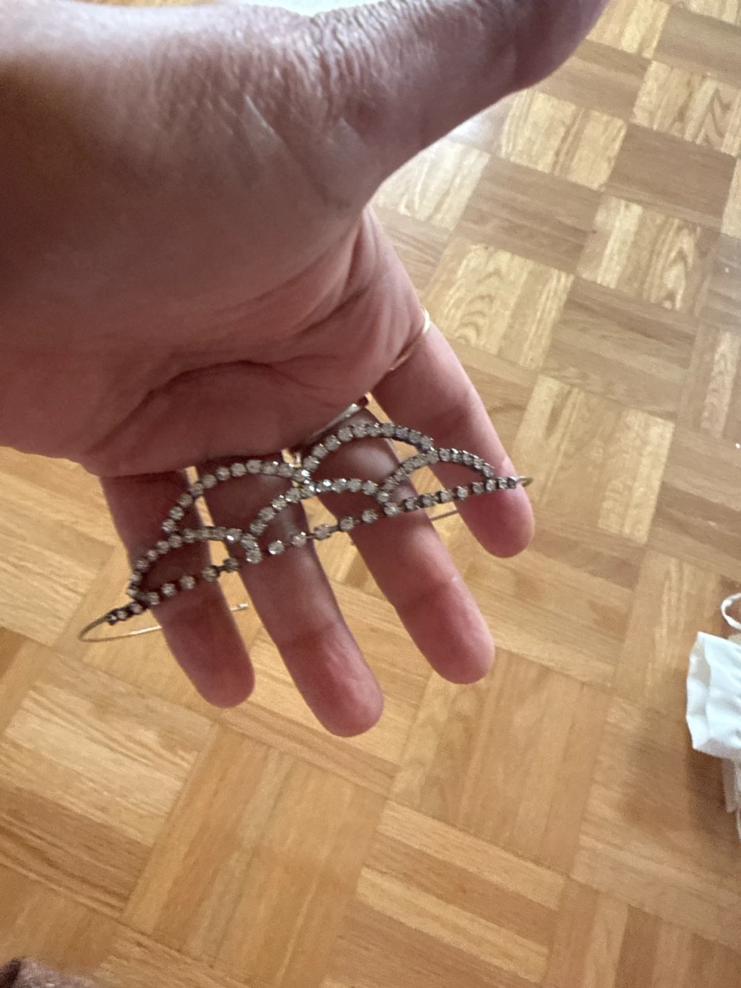 Sparkly Tiara with Rhinestones and Pearls