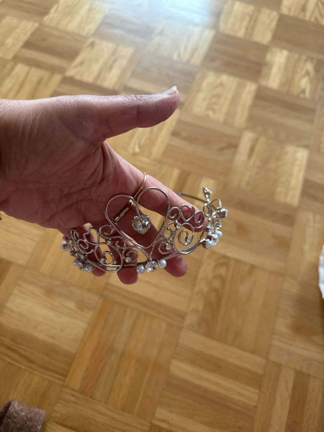 Sparkly Tiara with Rhinestones and Pearls - photo 2