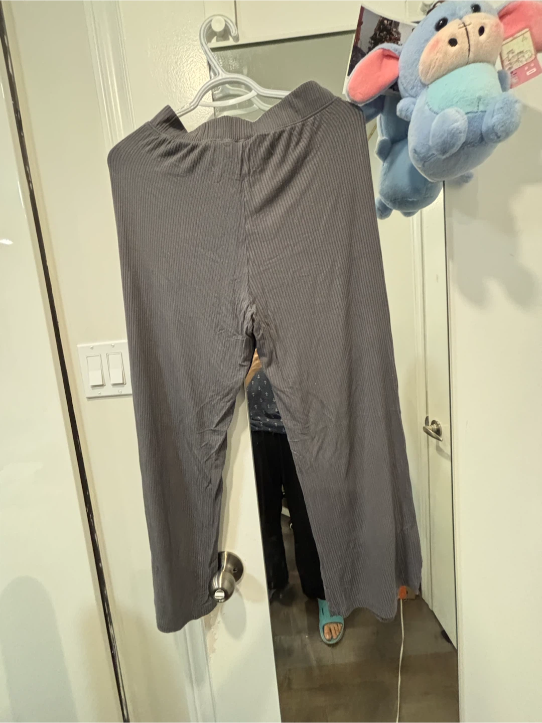 Grey Ribbed Wide Leg Pants - photo 3