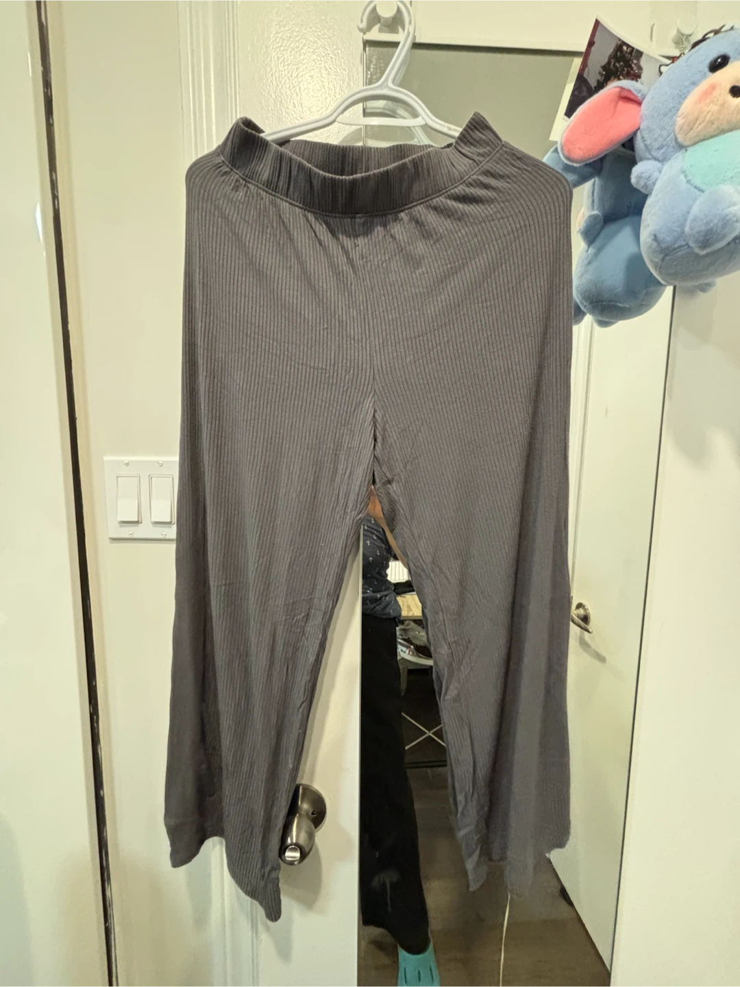 Grey Ribbed Wide Leg Pants - photo 4