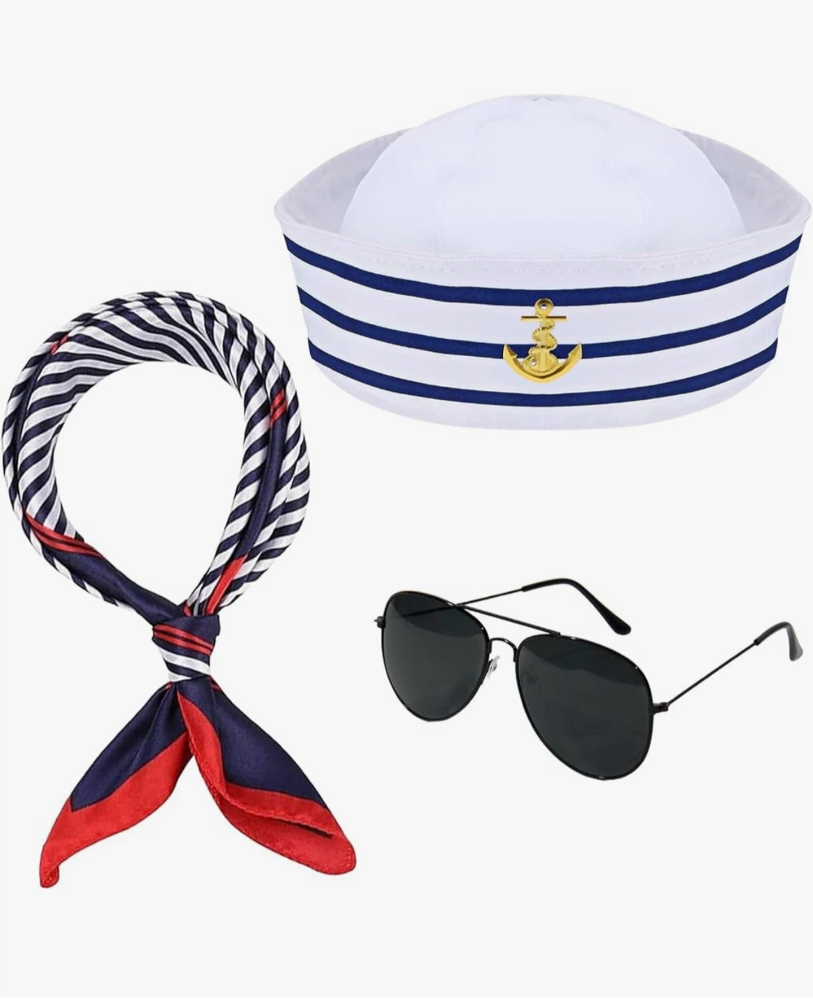 Sailor Hat, Scarf, and Sunglasses Costume Set