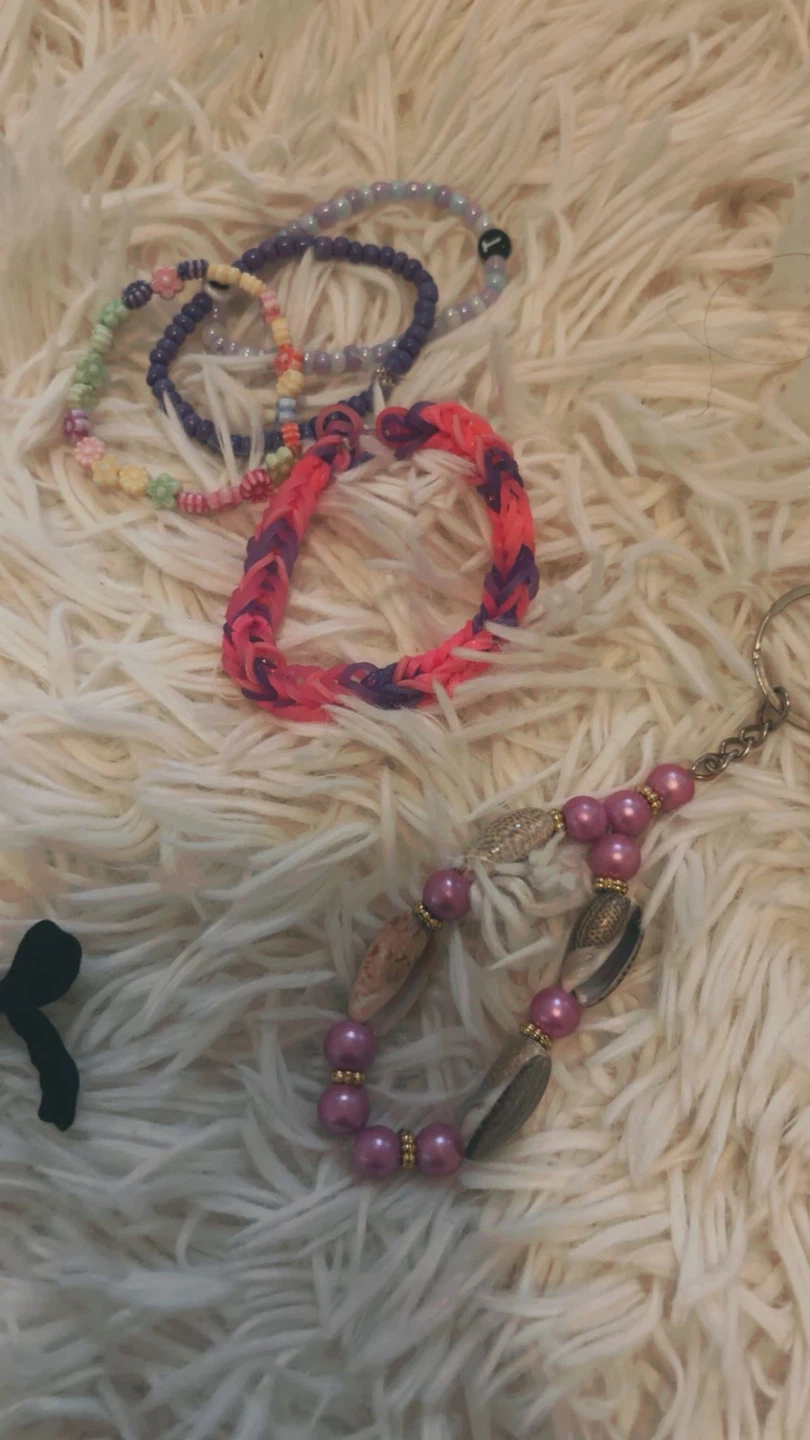 Assorted Beaded Bracelets and Keychain Set - photo 2