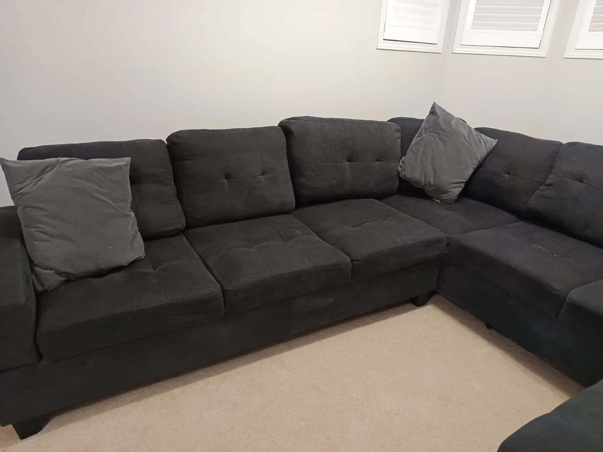 Dark Grey Sectional Sofa with Ottomans - photo 2