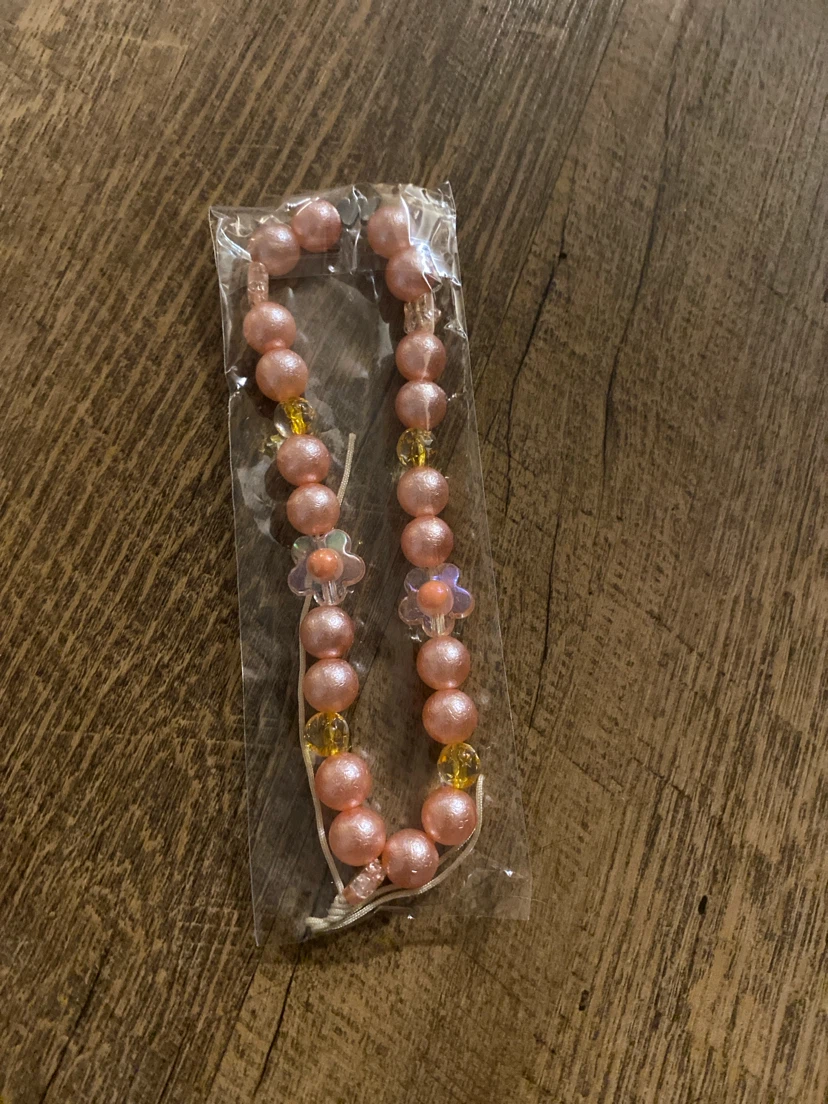 Pink Beaded phone Charms