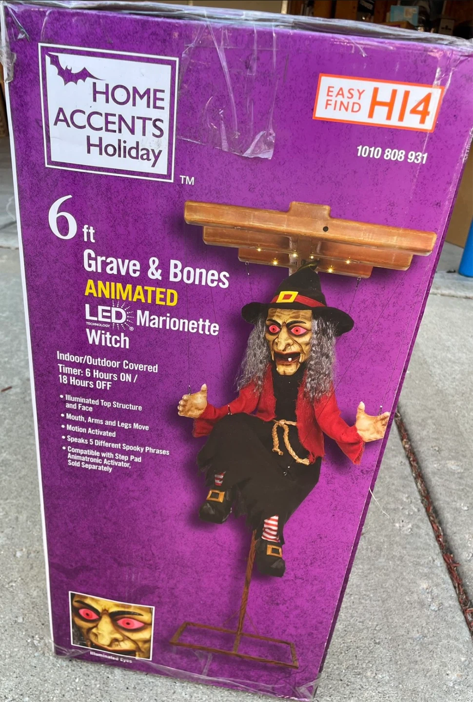 Halloween Animatronic 6' Marionette Witch Puppet Prop Animated - photo 3