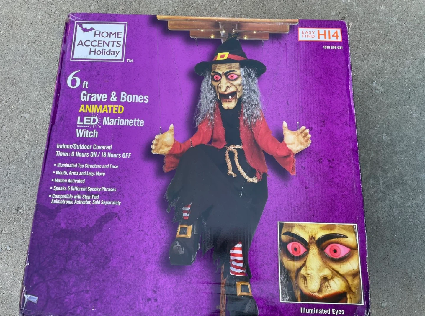 Halloween Animatronic 6' Marionette Witch Puppet Prop Animated