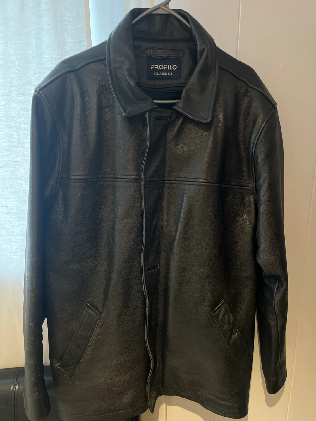 Profilo Classics Black Leather Jacket - Size Medium