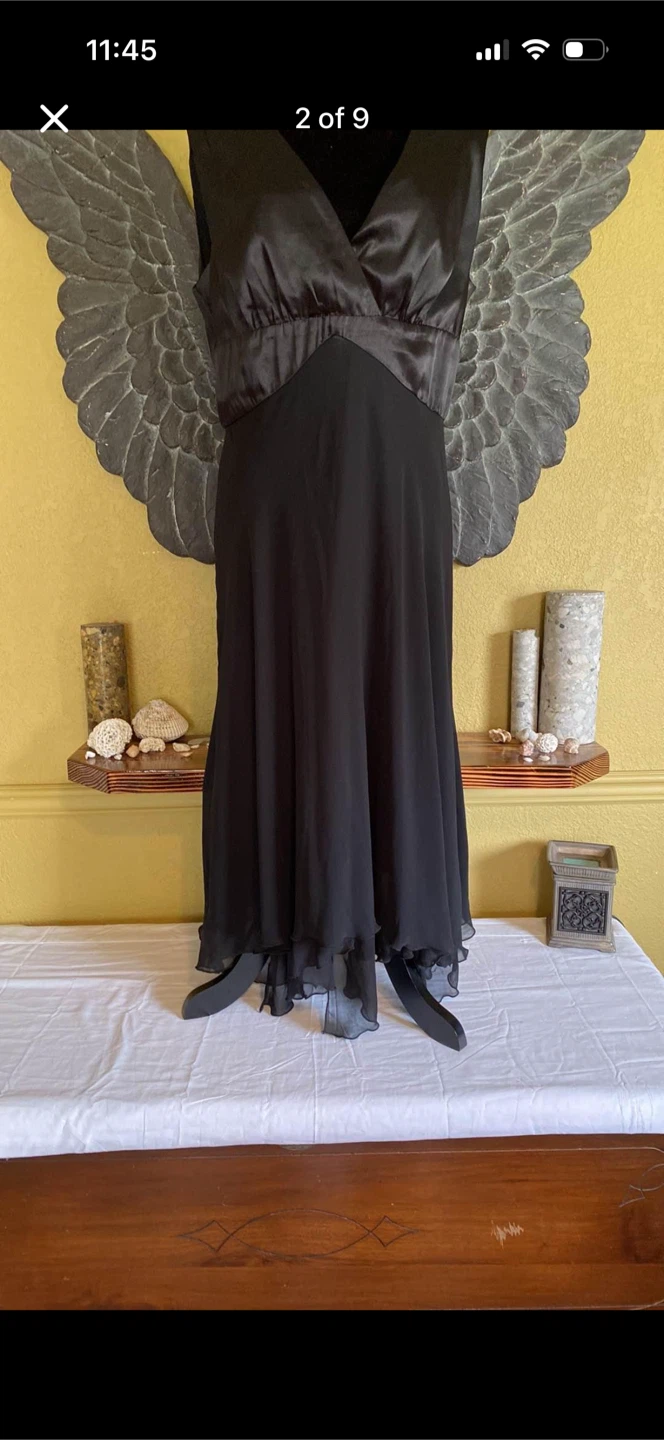 Connected Apparel Black Satin Top Dress - photo 2