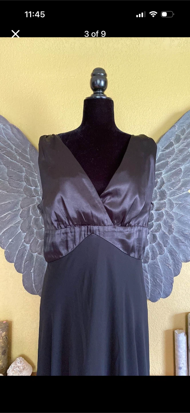Connected Apparel Black Satin Top Dress - photo 3