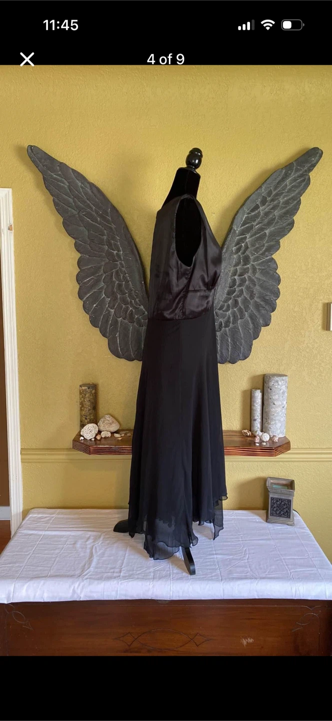 Connected Apparel Black Satin Top Dress - photo 4