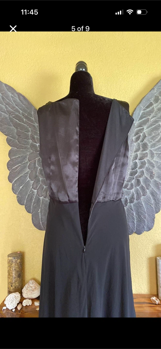 Connected Apparel Black Satin Top Dress - photo 5