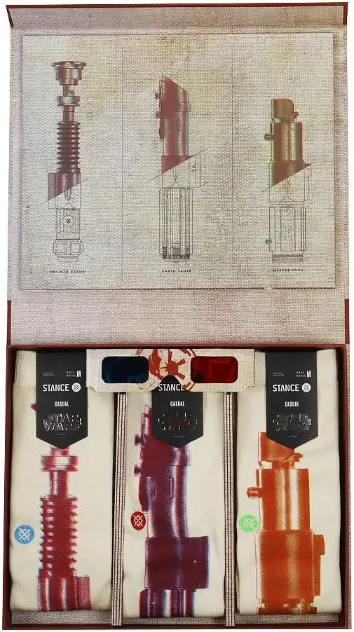 NWT Stance Star Wars Lightsaber Socks Gift Set - Size L