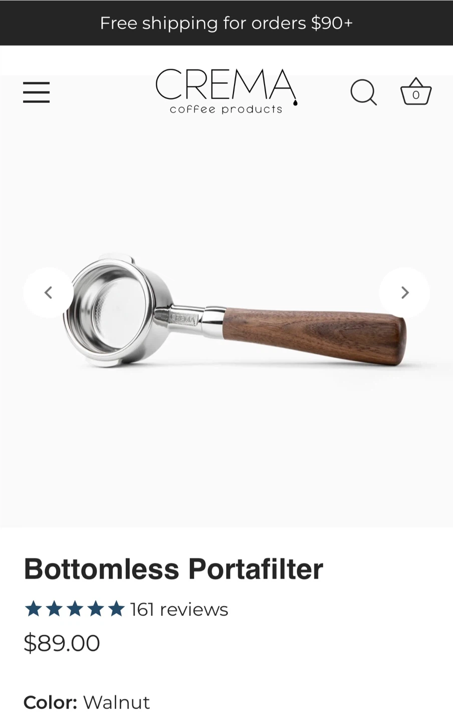 CREMA Bottomless Portafilter - Walnut - photo 4