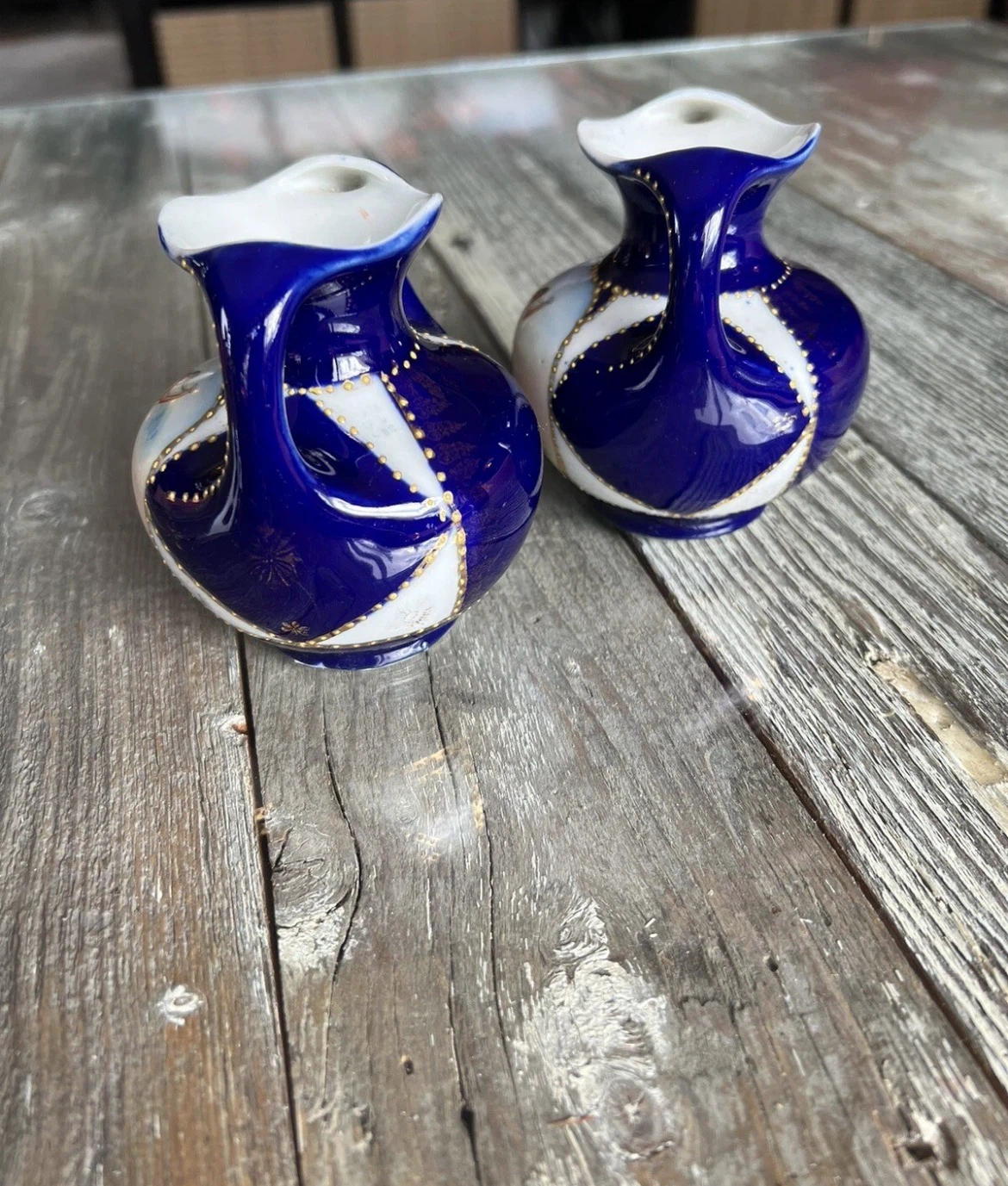 Pair of Ceramic Bud Vases Vintage Pottery Antique - photo 4