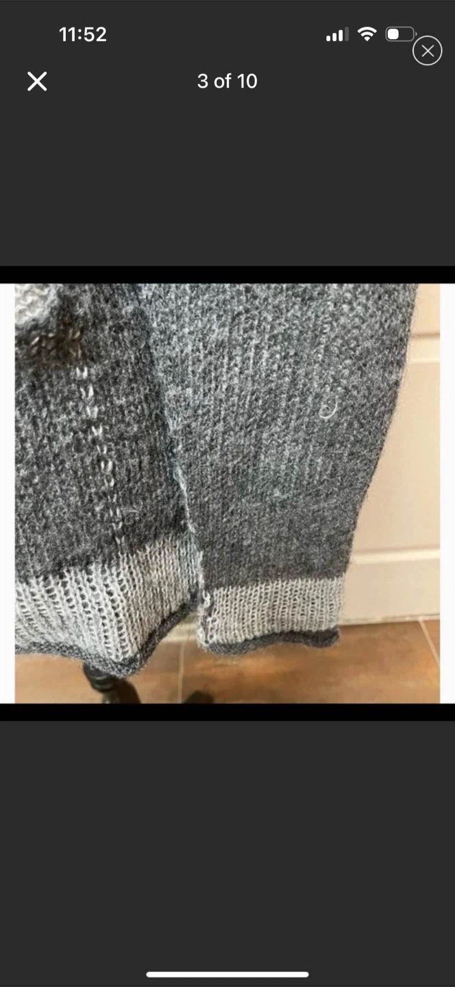 Lineamaglia Cardigan Sweater Grey Wool Blend Italy Cable-Knit - photo 3