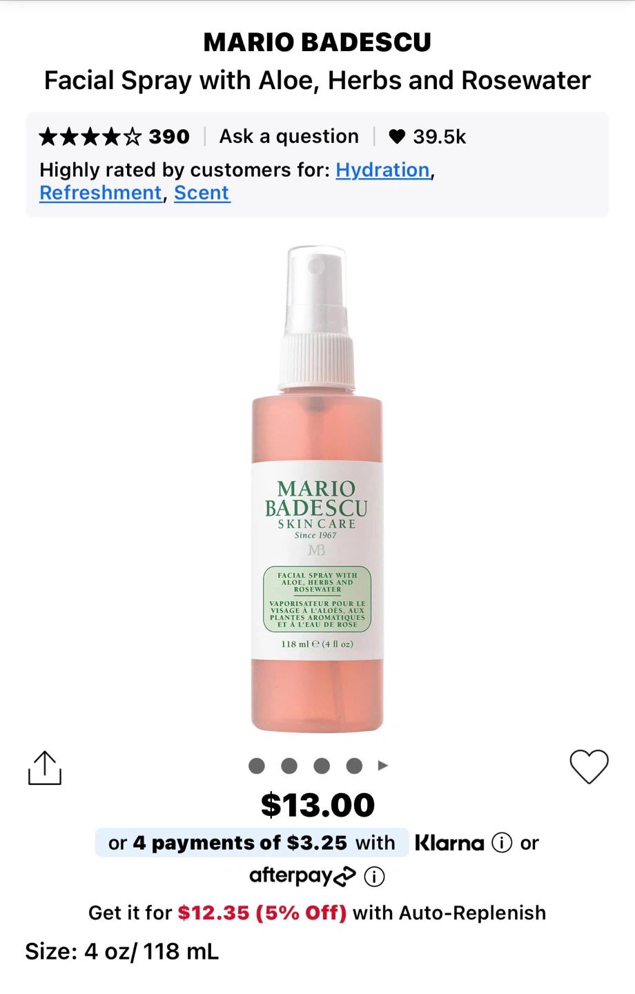 Mario Badescu Facial Spray with Aloe, Herbs and Rosewater 4 oz - photo 5