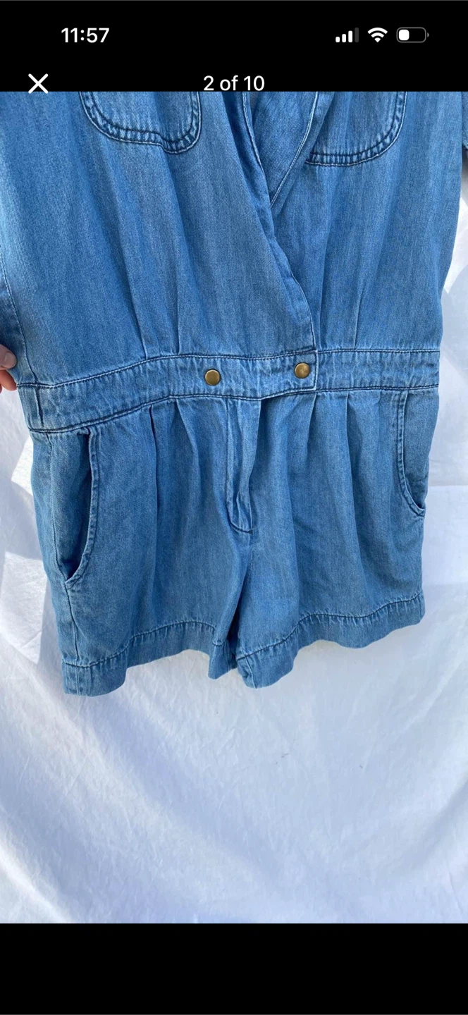 Life In Progress Denim Romper - photo 2