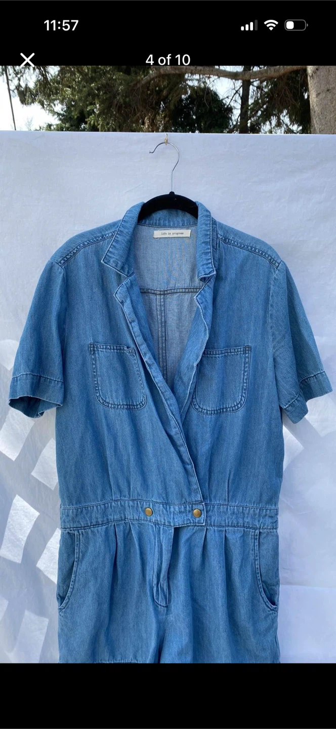 Life In Progress Denim Romper - photo 5