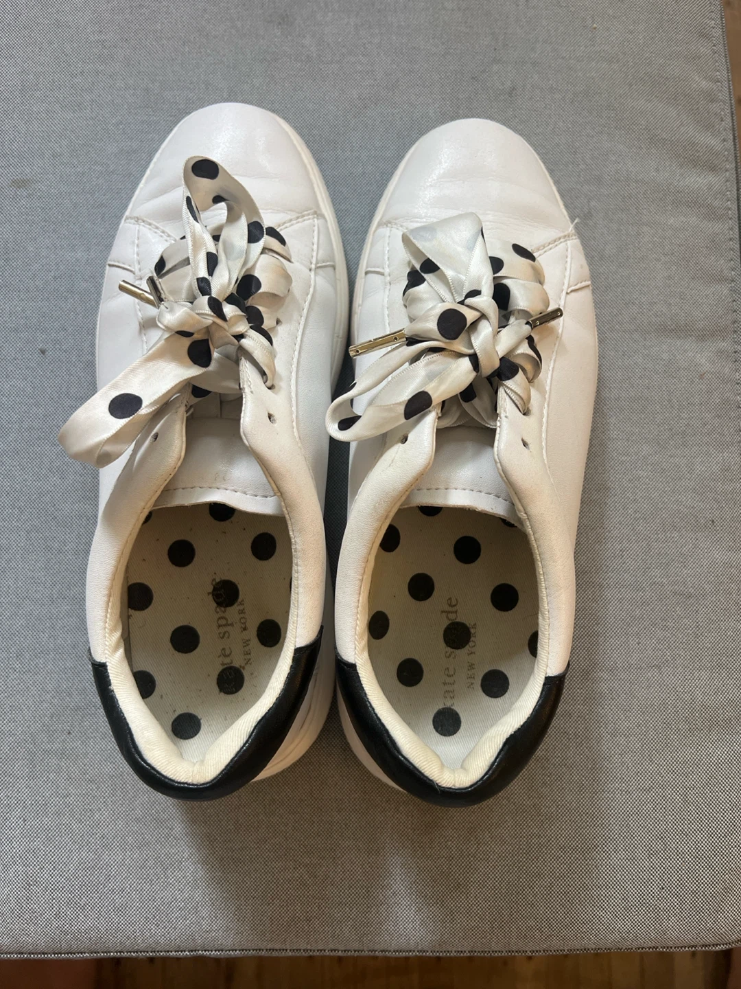 Kate Spade New York White Sneakers with Polka Dot Laces - photo 2