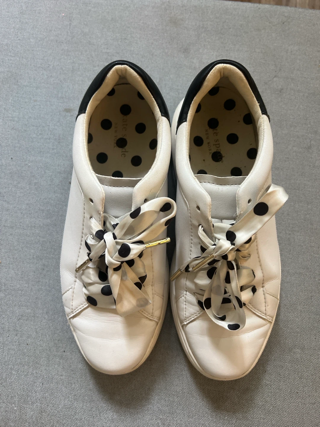 Kate Spade New York White Sneakers with Polka Dot Laces - photo 4