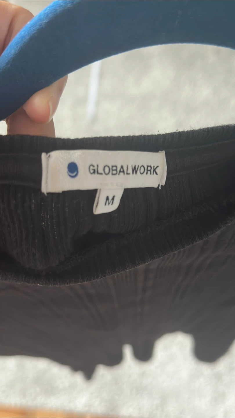 GLOBALWORK Black Ribbed T-Shirt - Size M - photo 2