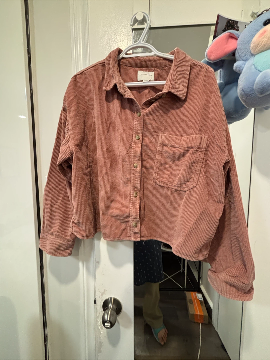 American Eagle Corduroy Button-Up Shirt - Pink - photo 2