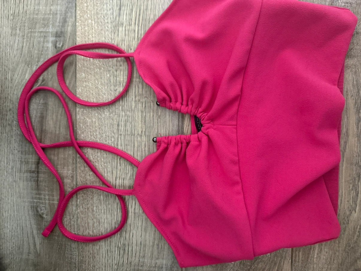 ZARA Pink Halterneck crop top - photo 2