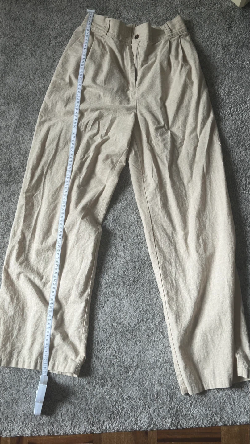 Beige Linen Blend Trousers - photo 2