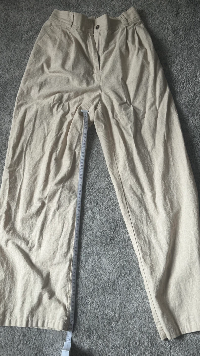 Beige Linen Blend Trousers - photo 3